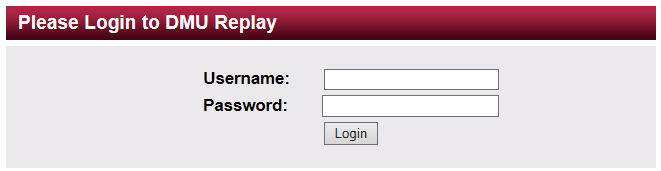 image of dmu replay login panel