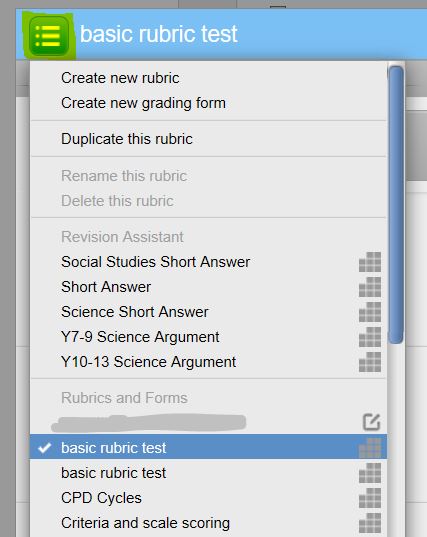 image of select rubric button