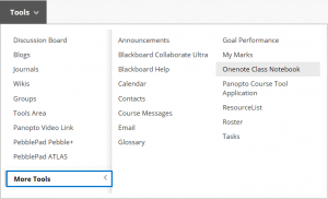 The Onenote Class Notebook Tool in Blackboard