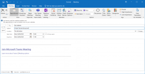 Creating an MS Teams Meeting in Outlook