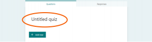 Quiz in MS Forms with title Untitled quiz highlighted