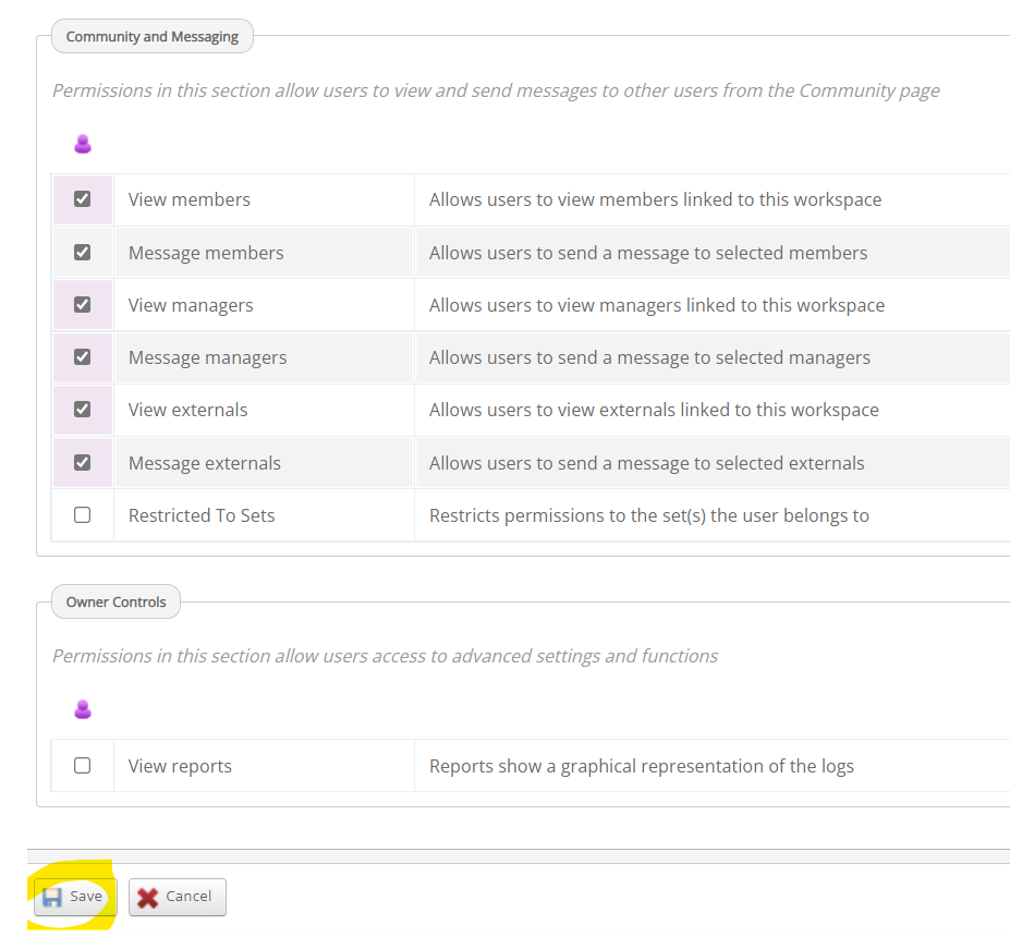 external settings