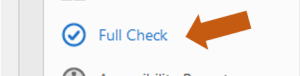 Screenshot of Acrobat Pro with Full Check highlighted