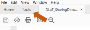 Screenshot of Acrobat Pro with Tools highlighted